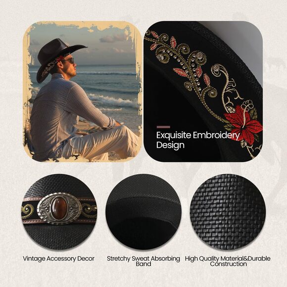 8557 Cowboy Hat,cowgirl Hat,cowboy Hats For Women/mens/straw Wide main image 6